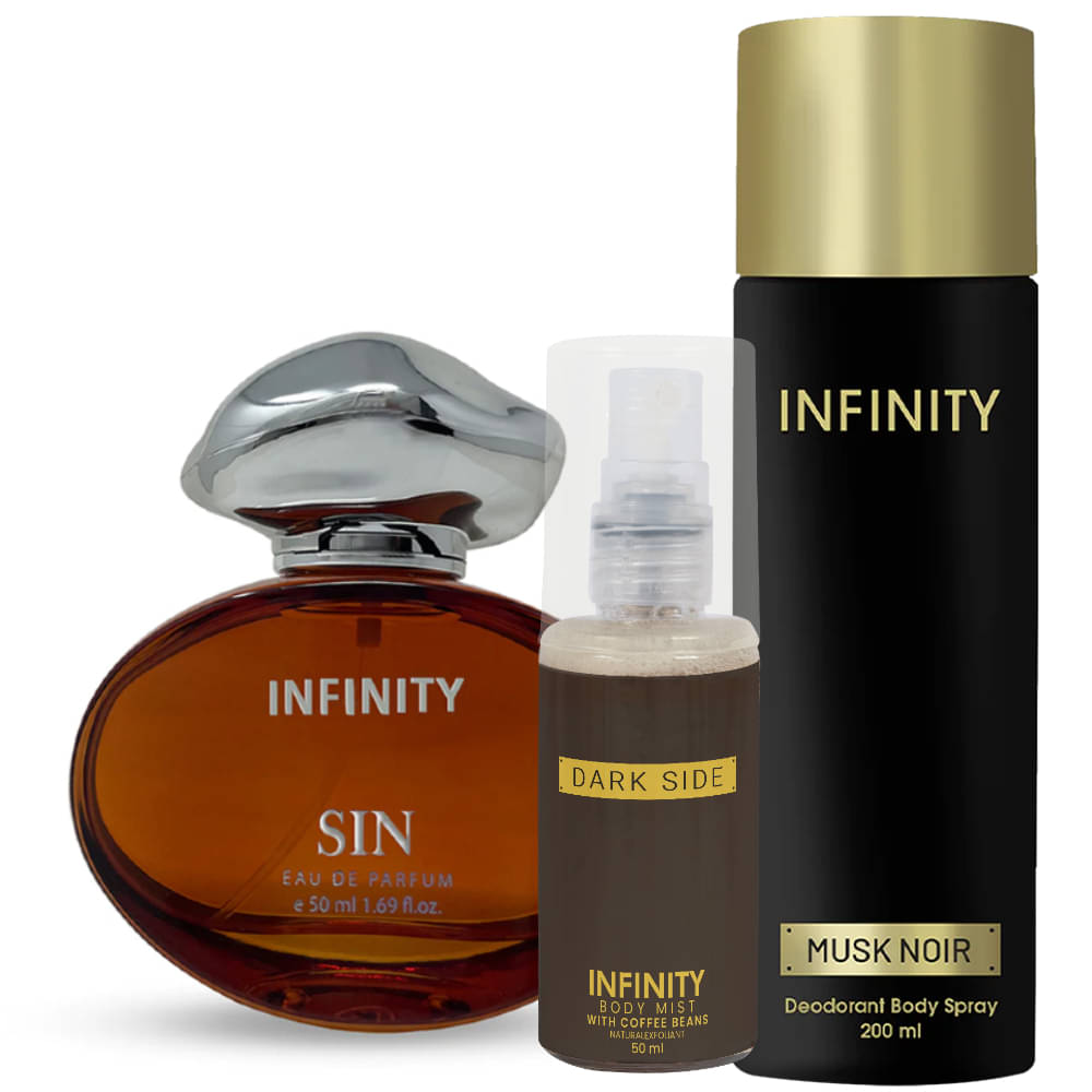     			CFS Sin EDP Perfume 50ml, Musk Noir Deo Body Spray 200ml, Dark Side Body Mist 35ml Long Lasting Perfume Pack of 3
