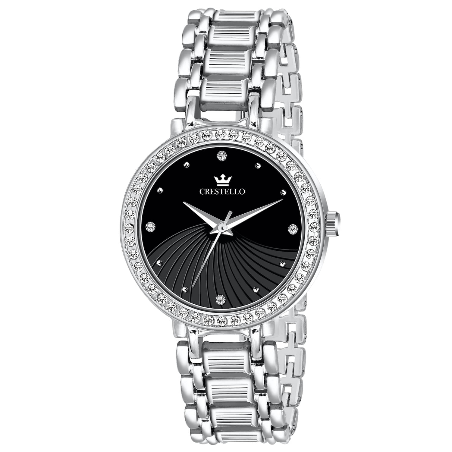     			Crestello Silver Metal Analog Womens Watch