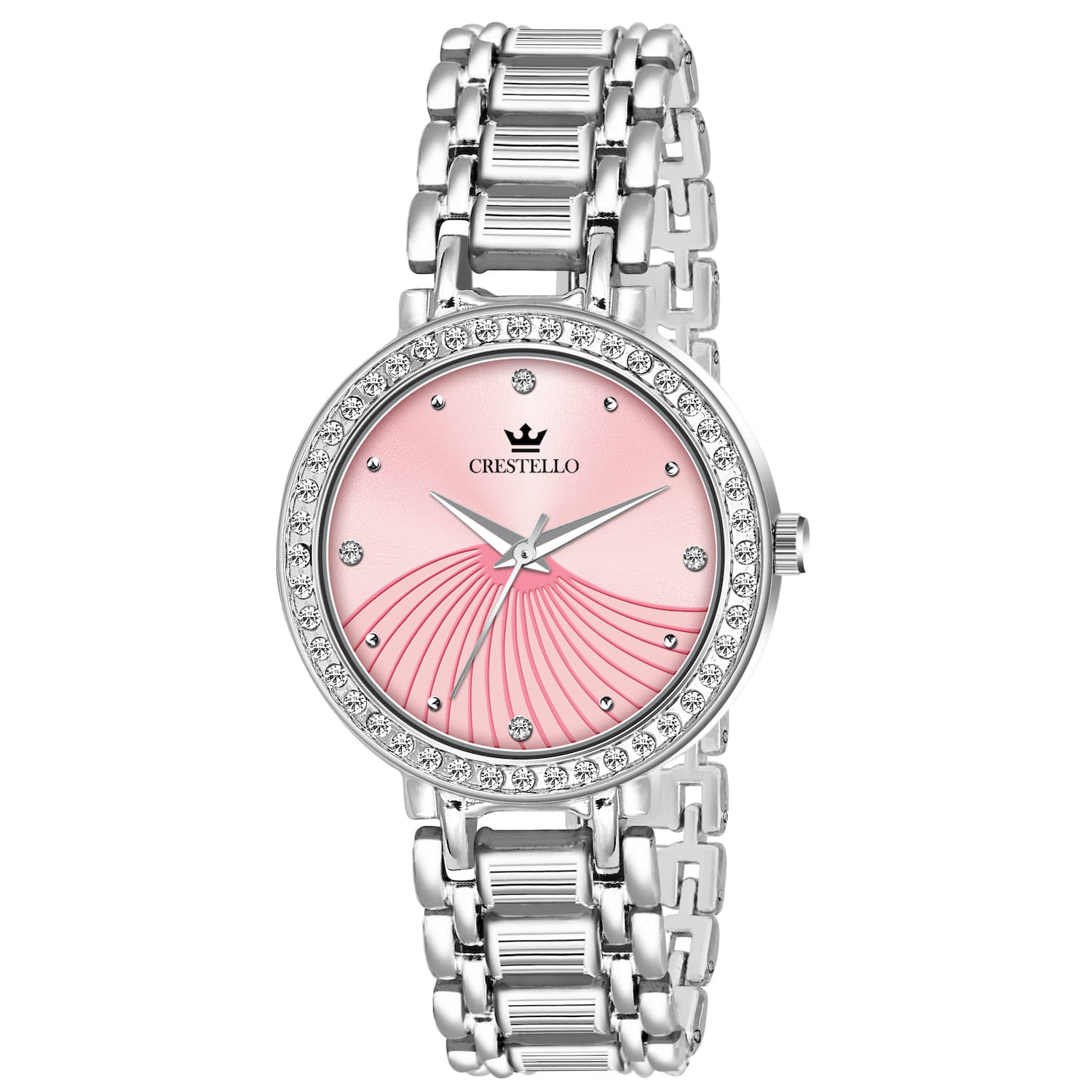 Crestello Silver Metal Analog Womens Watch