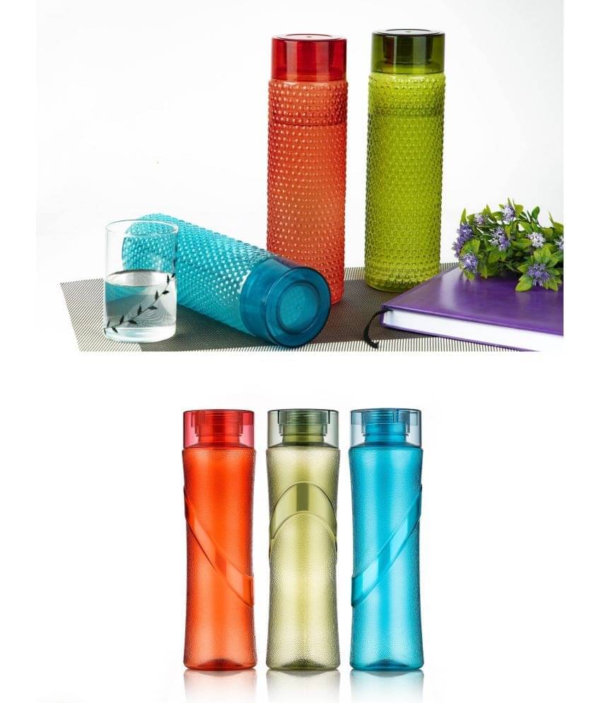 Dark Sun Kitchenware Fridge/School/Office Multicolour PET Fridge Water Bottle 1000 mL ( Set of 6 ) Dark Sun Kitchenware Fridge/School/Office Multicolour PET Fridge Water Bottle 1000 mL ( Set of 6 )