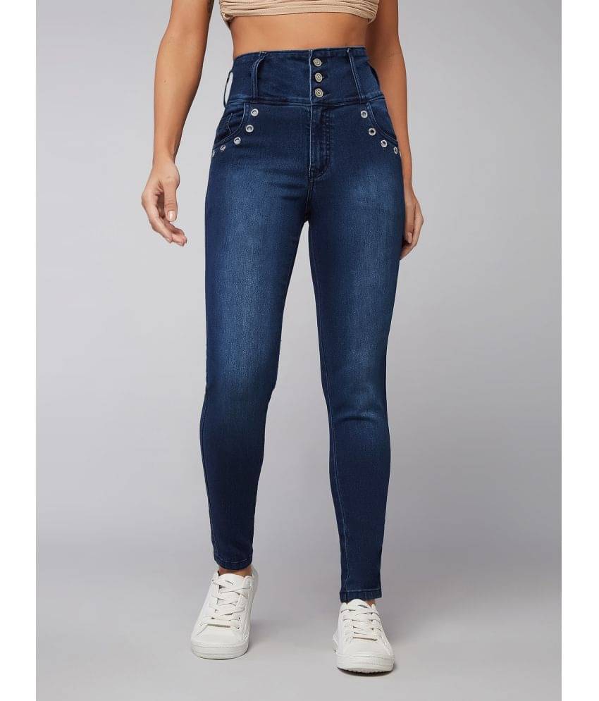     			Dolce Crudo Navy Blue Denim Skinny Women's Casual Pants ( Pack of 1 )