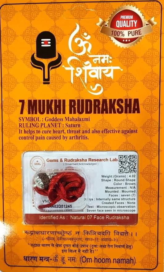     			DvR ClicK 7 Mukhi Rudraksha Bead ( Pack of 1 )