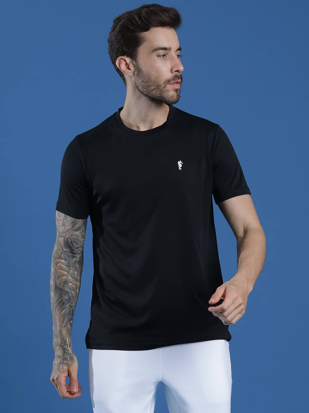 EPPE Black Polyester Slim Fit Men's Sports T-Shirt ( Pack of 1 )