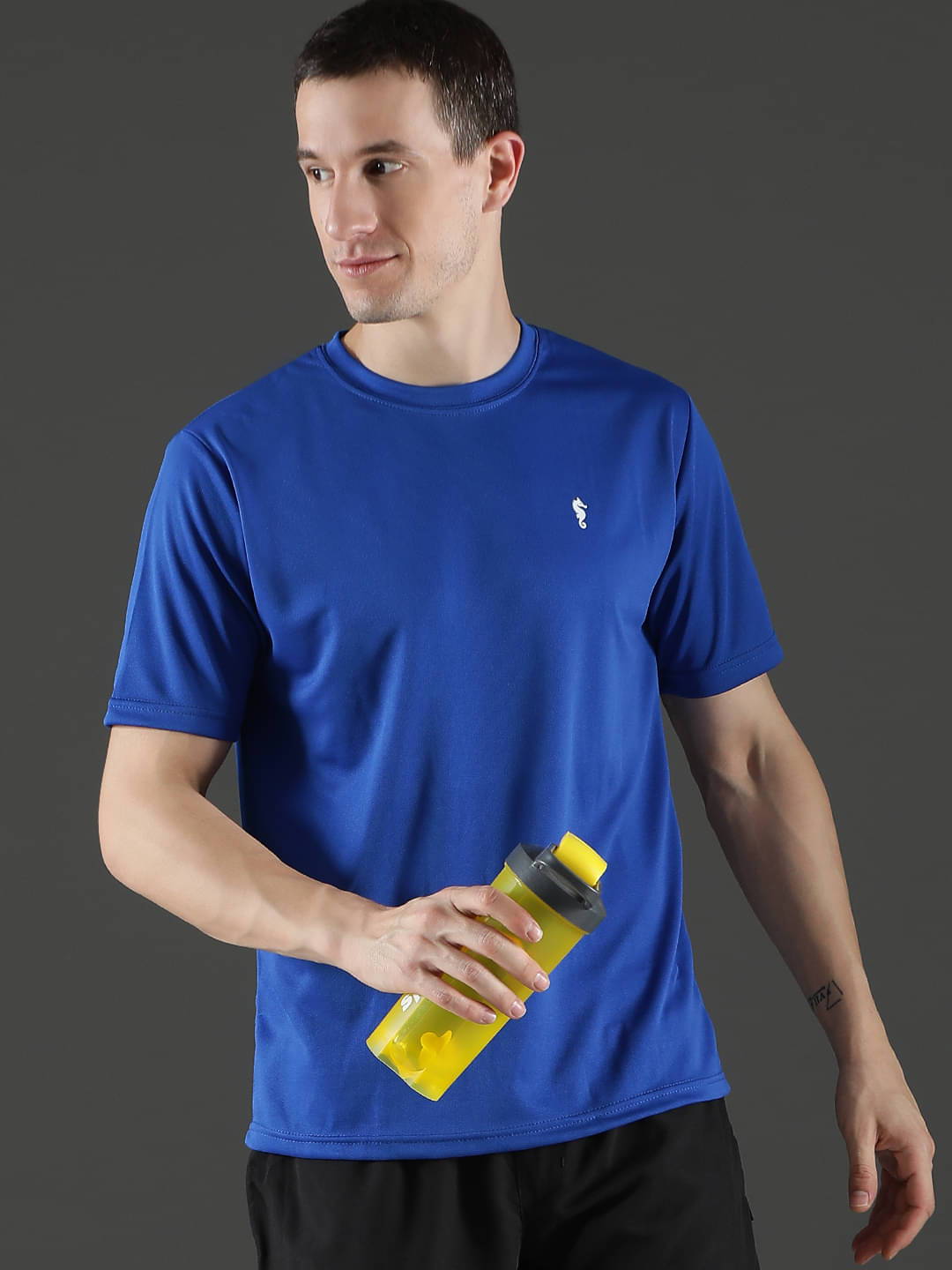     			EPPE Blue Polyester Slim Fit Men's Sports T-Shirt ( Pack of 1 )