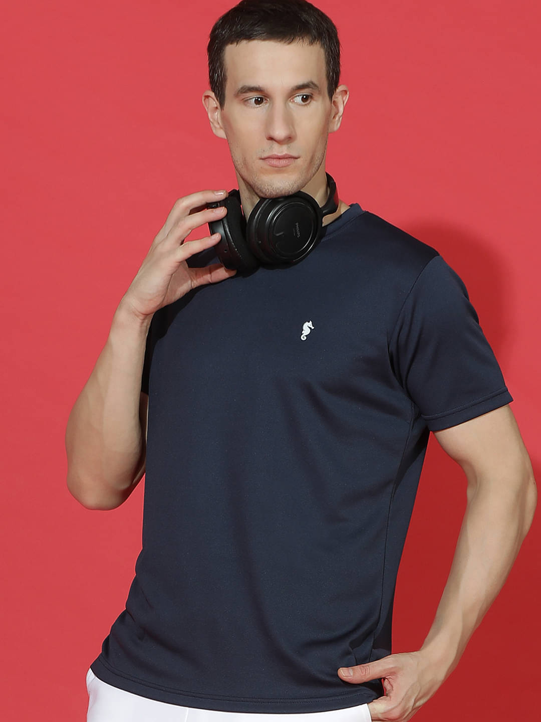     			EPPE Navy Polyester Slim Fit Men's Sports T-Shirt ( Pack of 1 )