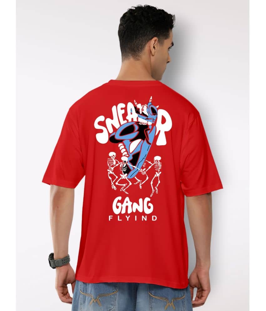 FLYIND Pack of 1 Cotton Regular Fit Men's T-Shirt ( Red )