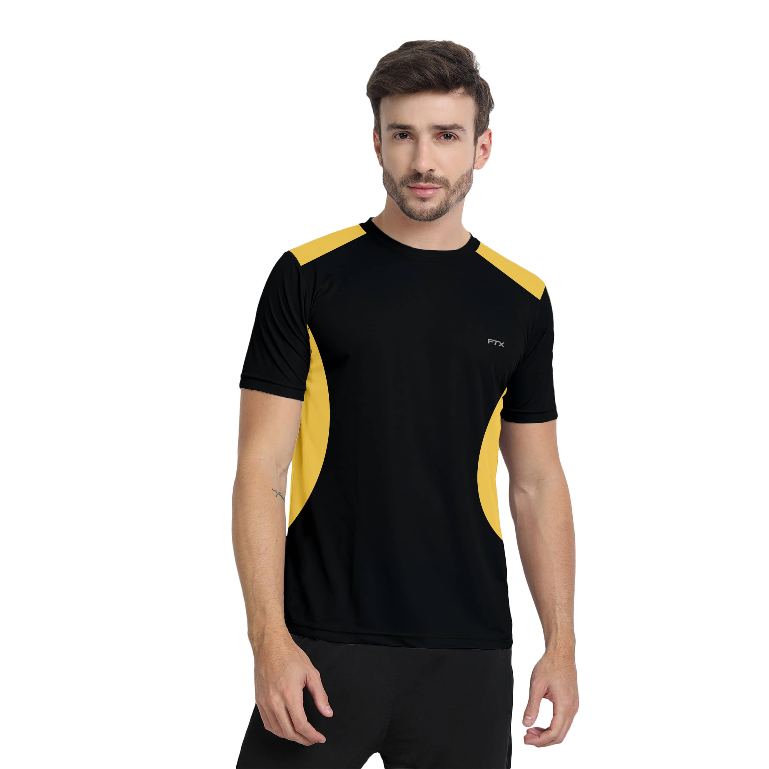FTX Pack of 1 Polyester Regular Fit Men's T-Shirt ( Black )