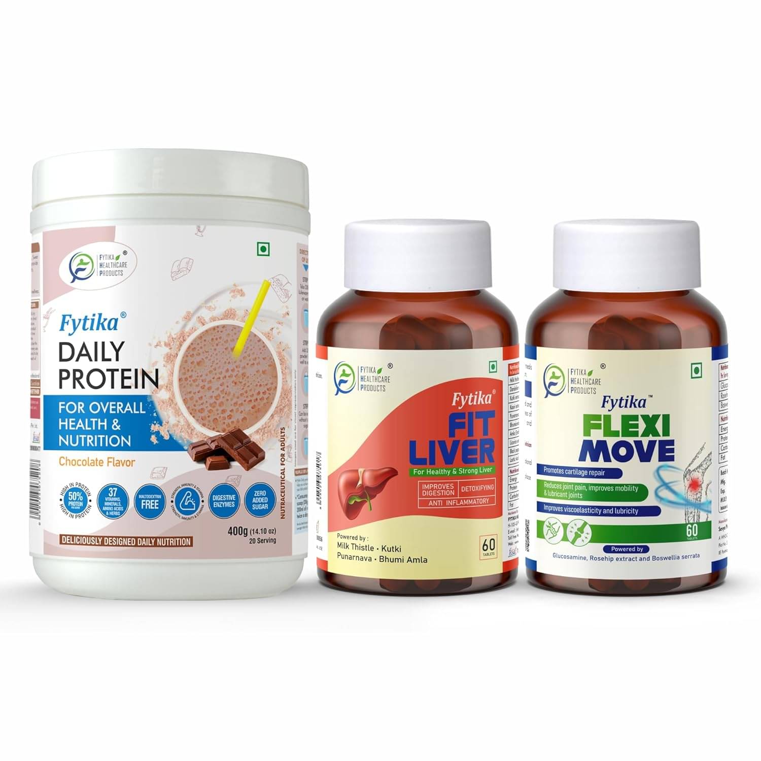     			FYTIKA Protein+ Fit Liver+ Flexi Move 3 gm Pack of 3