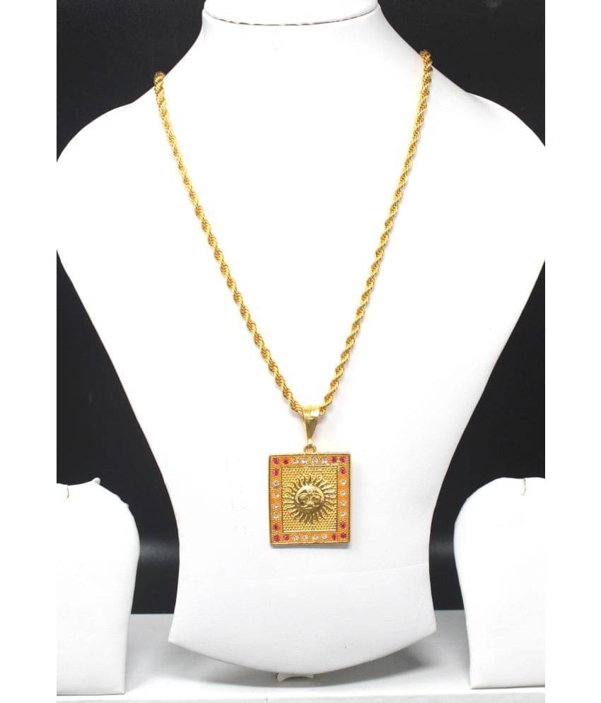     			Gold plated chain with pendant necklace jewelry set for men women unisex