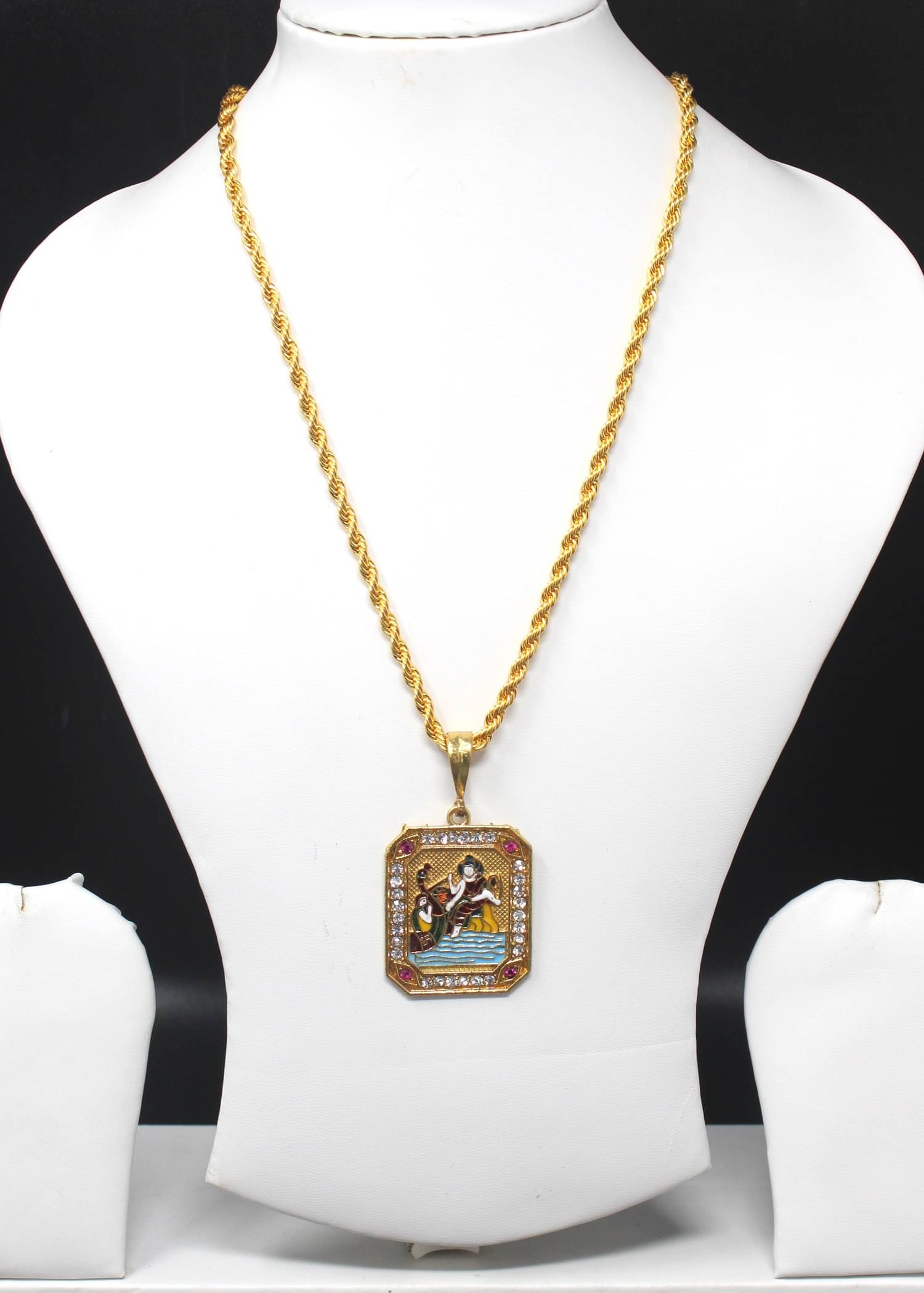 Gold plated chain with pendant necklace jewelry set for men women unisex Gold plated chain with pendant necklace jewelry set for men women unisex