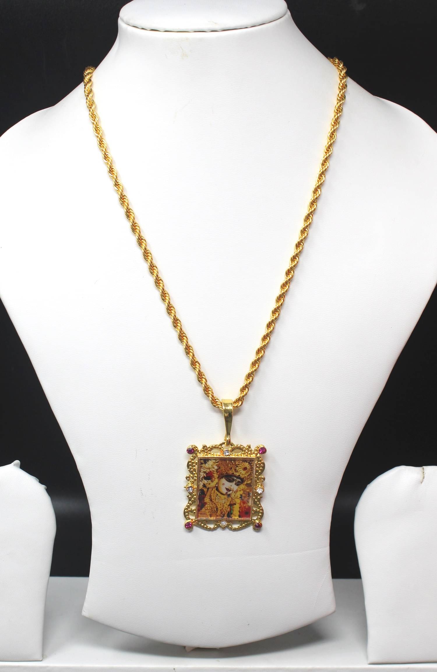     			Gold plated chain with pendant necklace jewelry set for men women unisex
