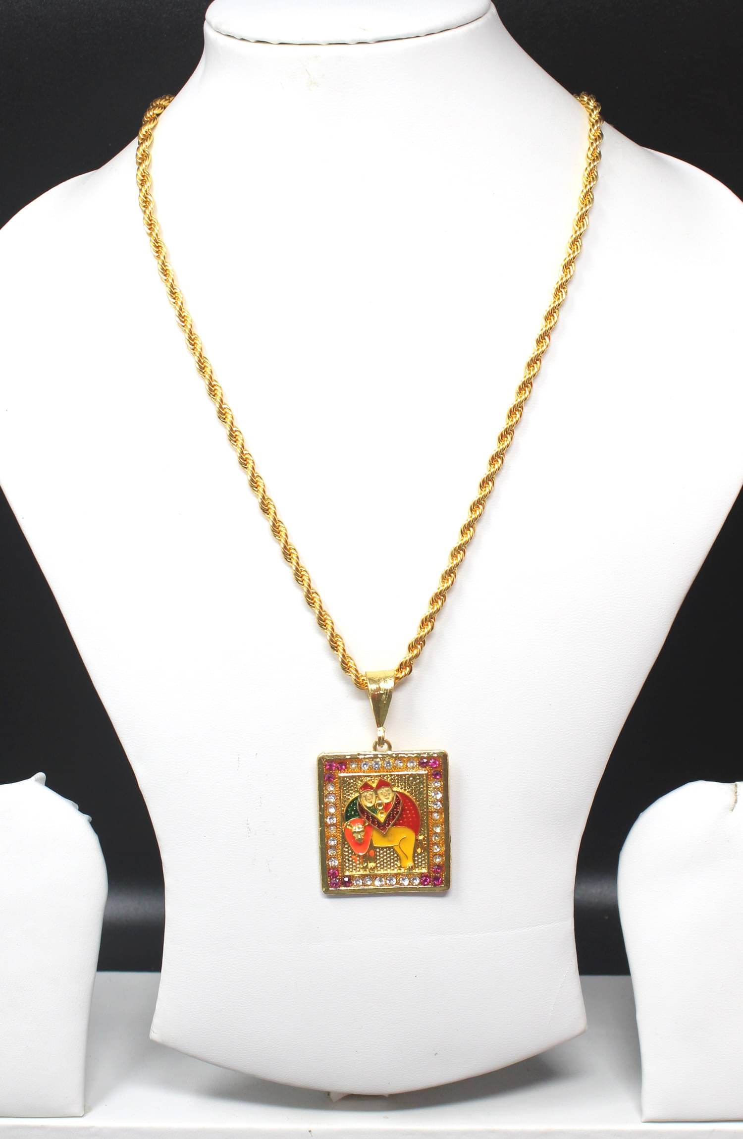 Gold plated chain with pendant necklace jewelry set for men women unisex Gold plated chain with pendant necklace jewelry set for men women unisex