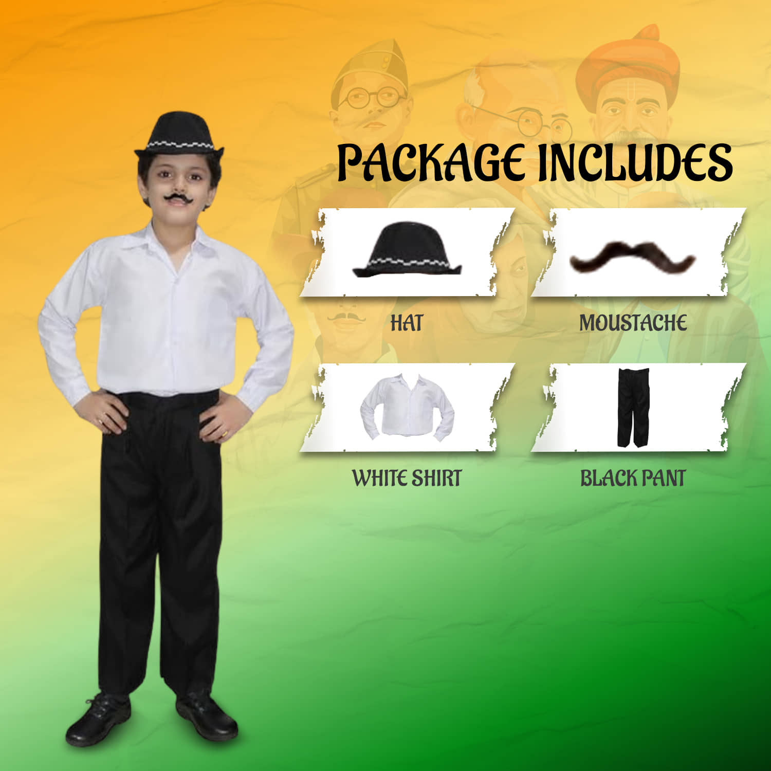Kaku Fancy Dresses Bhagat Singh Costume for Boys for Republic Day