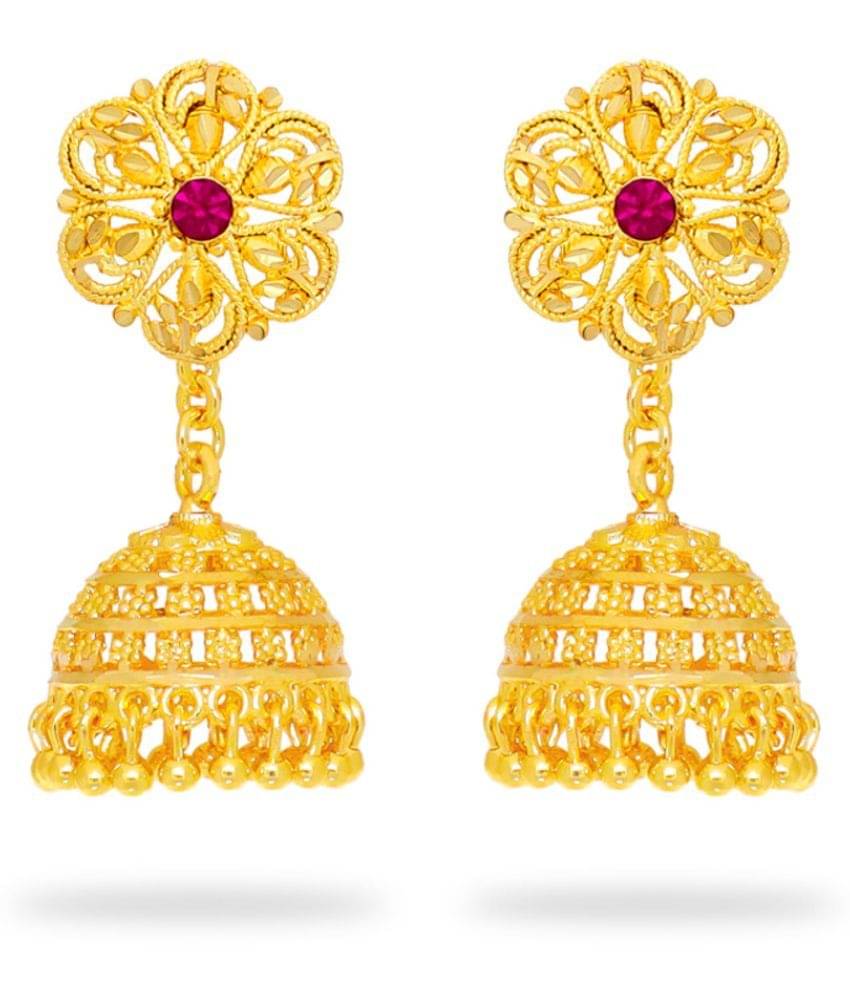     			LUV FASHION Golden Jhumki Earrings ( Pack of 1 )