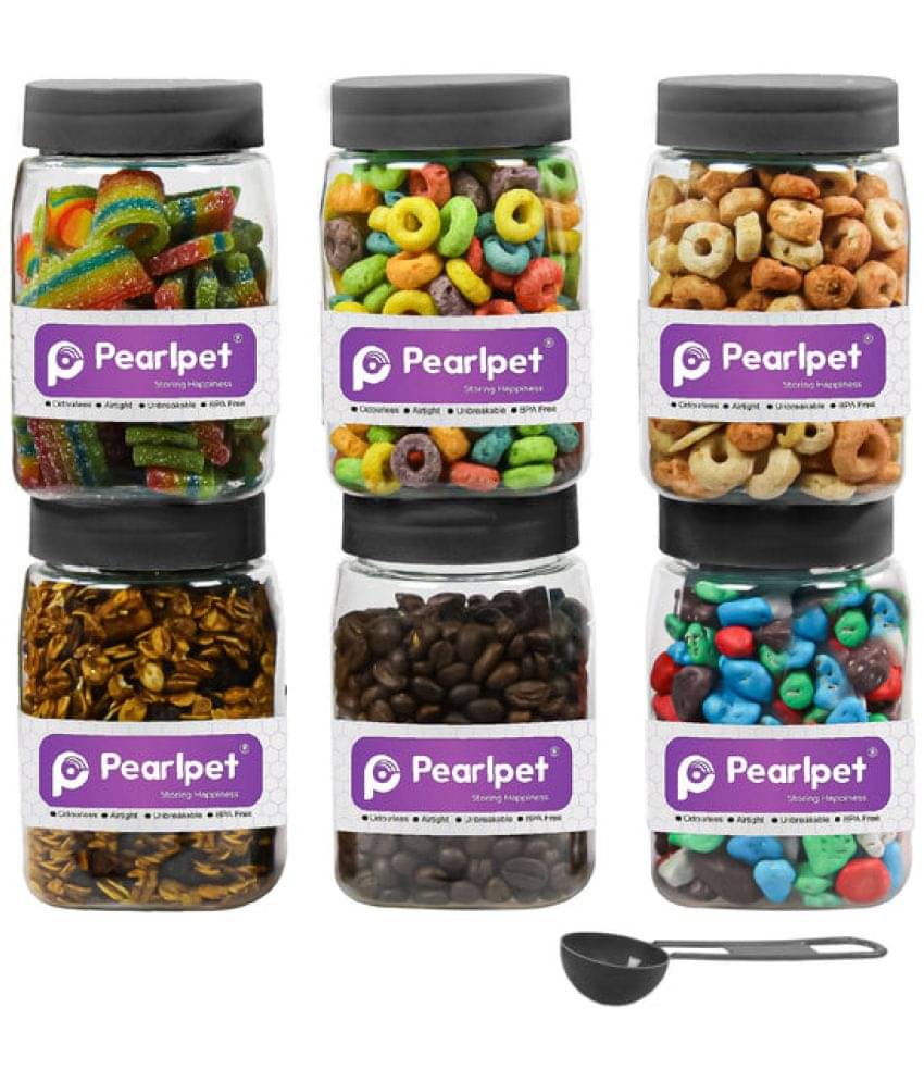     			PearlPet Plastic Black Multi-Purpose Container ( Set of 6 )