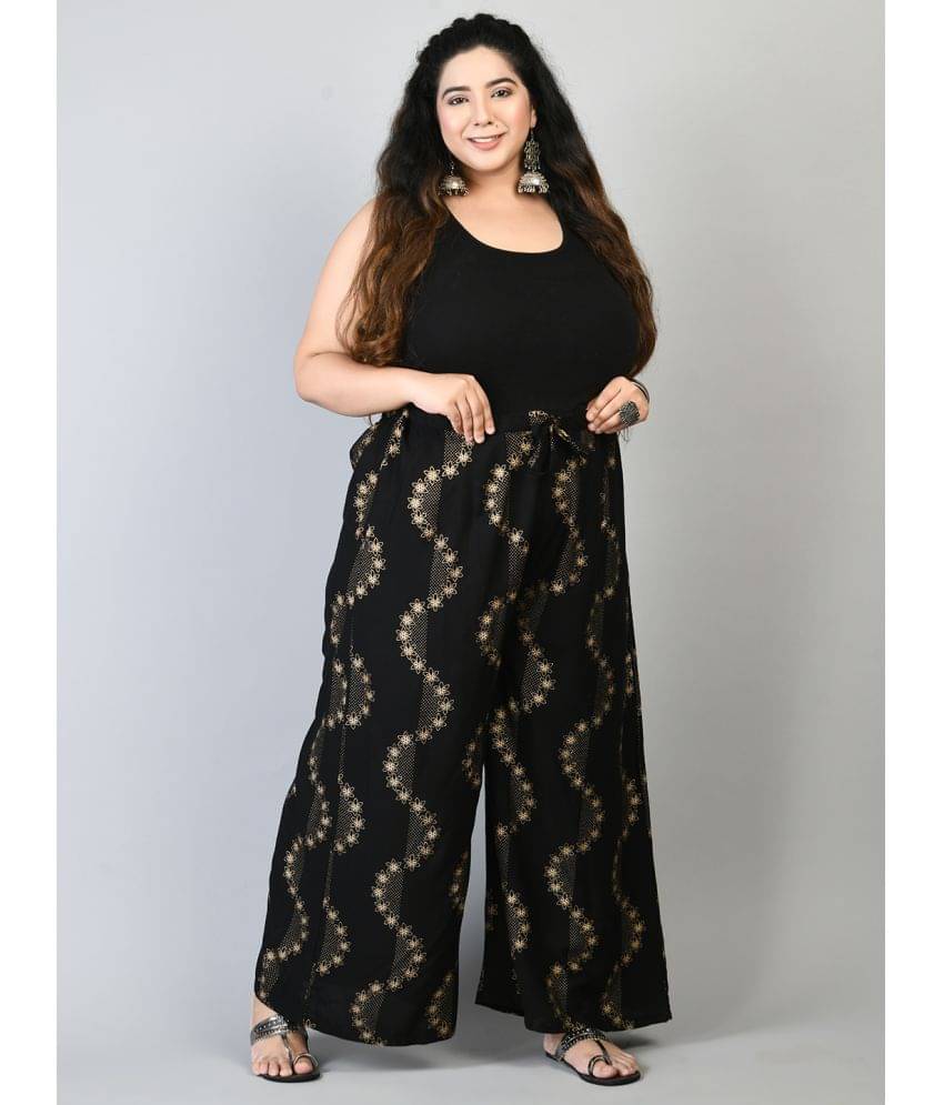 PrettyPlus by Desinoor.com Black Rayon Wide leg Women's Palazzos ( Pack of 1 ) PrettyPlus by Desinoor.com Black Rayon Wide leg Women's Palazzos ( Pack of 1 )