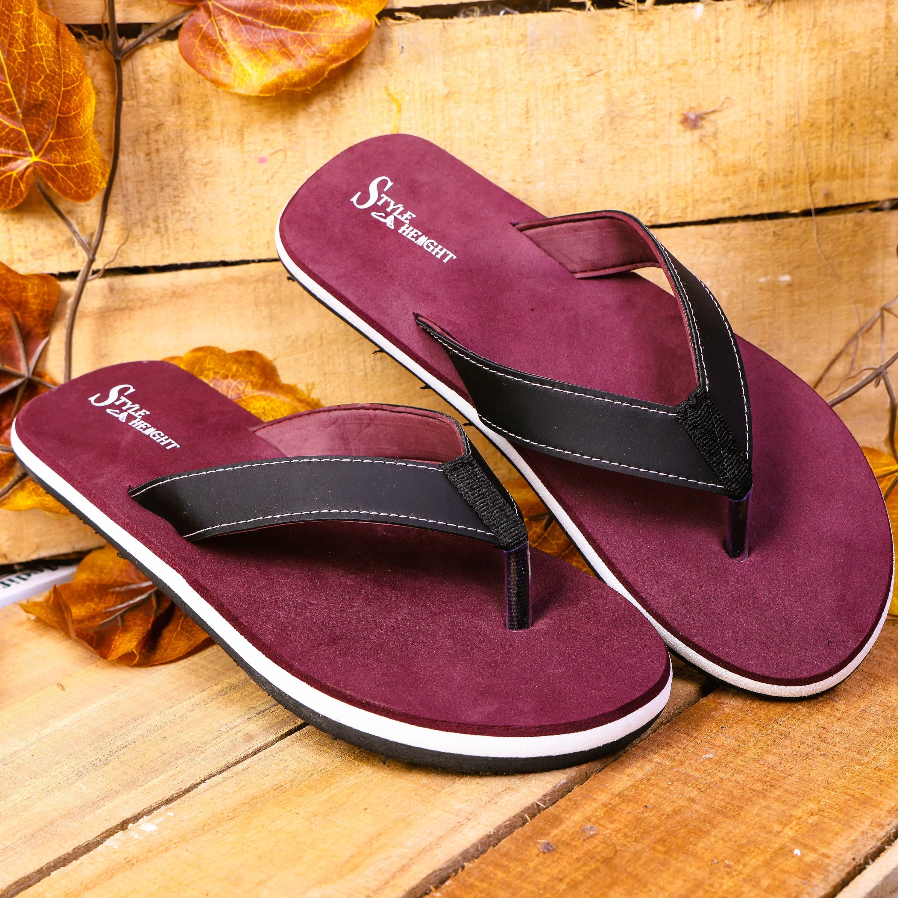 Style Height Maroon Men's Thong Flip Flop