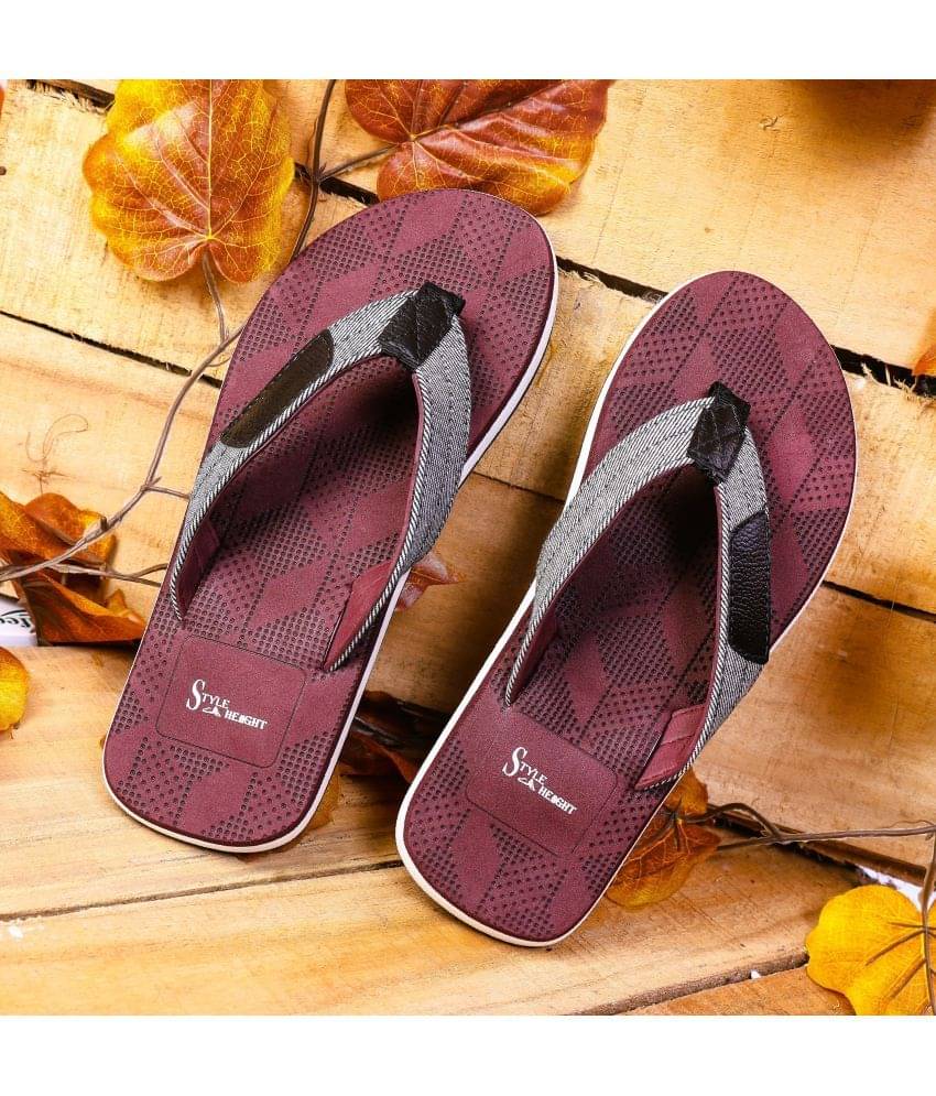     			Style Height Maroon Men's Thong Flip Flop