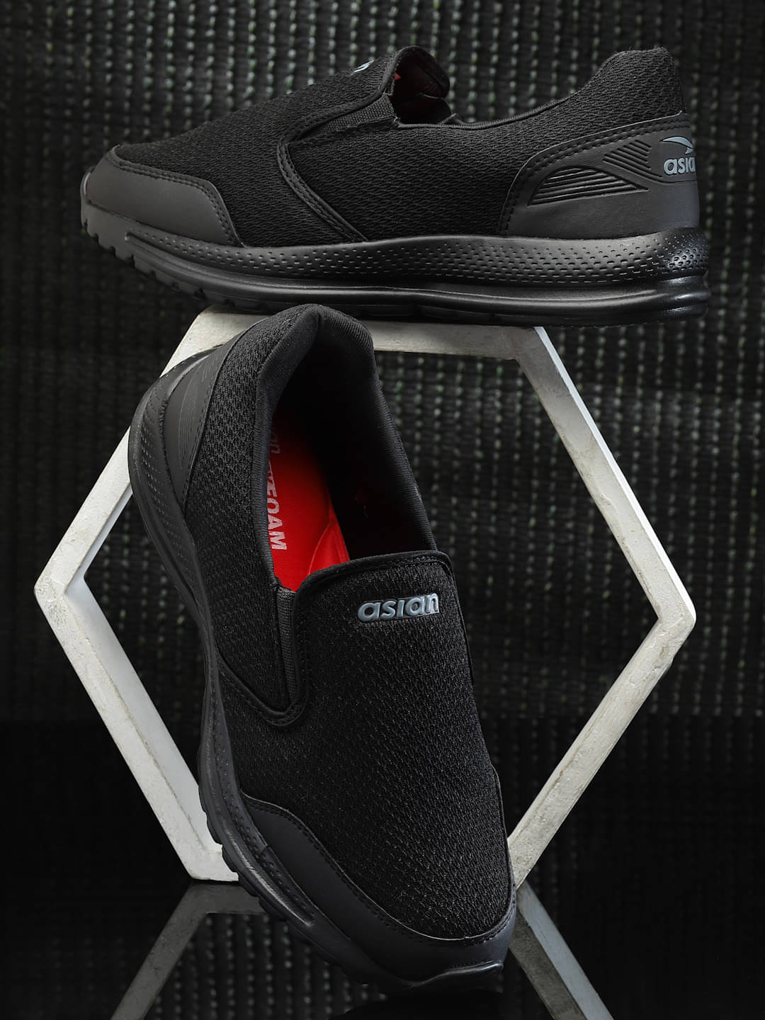     			ASIAN SUPERWALK-17 Black Men's Sports Running Shoes