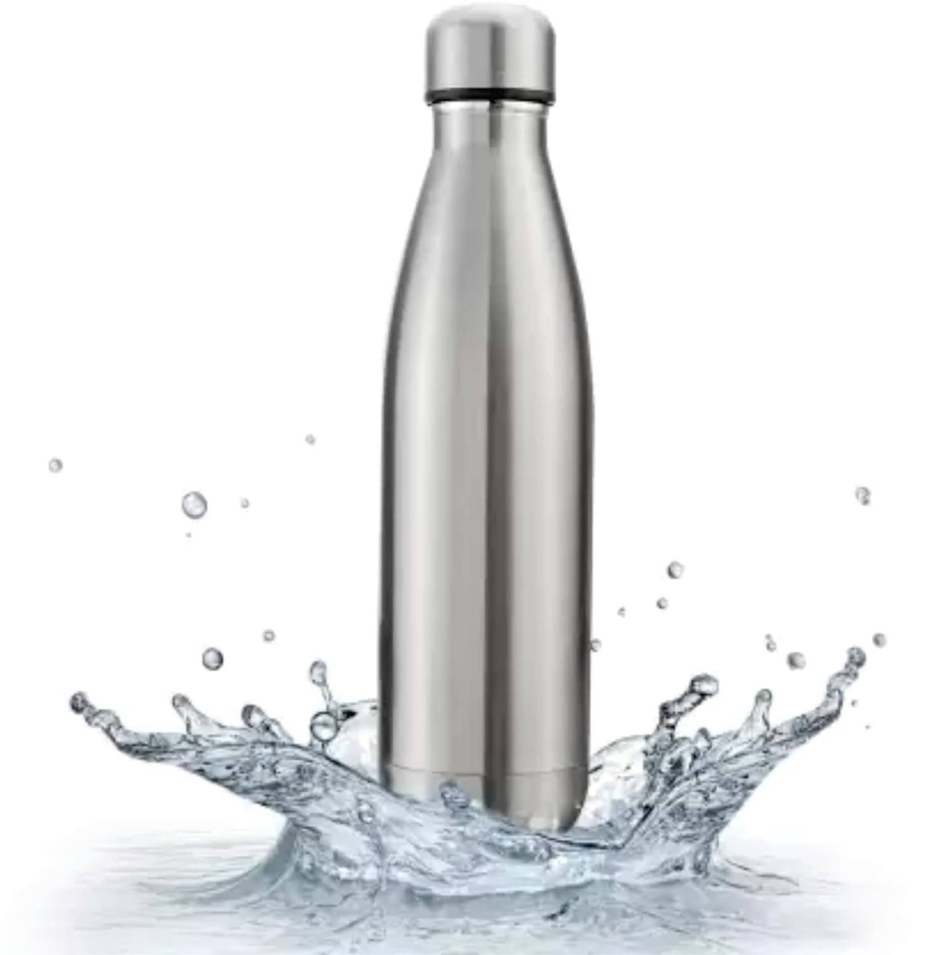     			ATIPRIYA Silver Stainless Steel Water Bottle 500 mL ( Set of 1 )