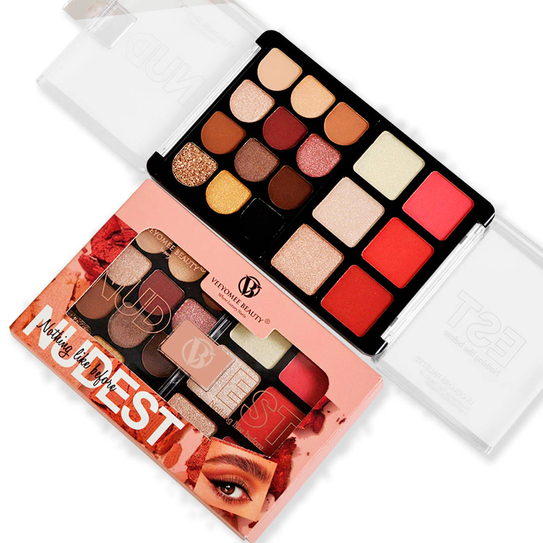     			Adbeni 12 Eyeshadows 3 Highlighter 3 Blusher Makeup Palette, Cosmetic Set for Eyes