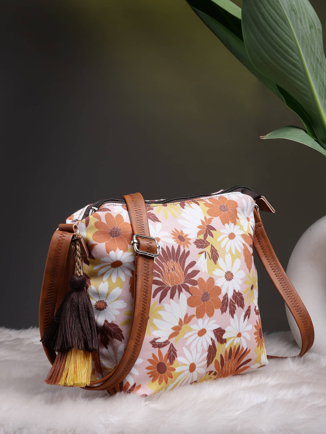 Anekaant Sling Bag Cotton Set of 1 ( Pink ) - Handbags | Buy online on ZillyBuy