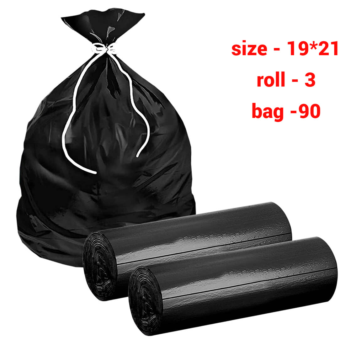 Arni Black Virgin Plastic Dustbin and Garbage bags