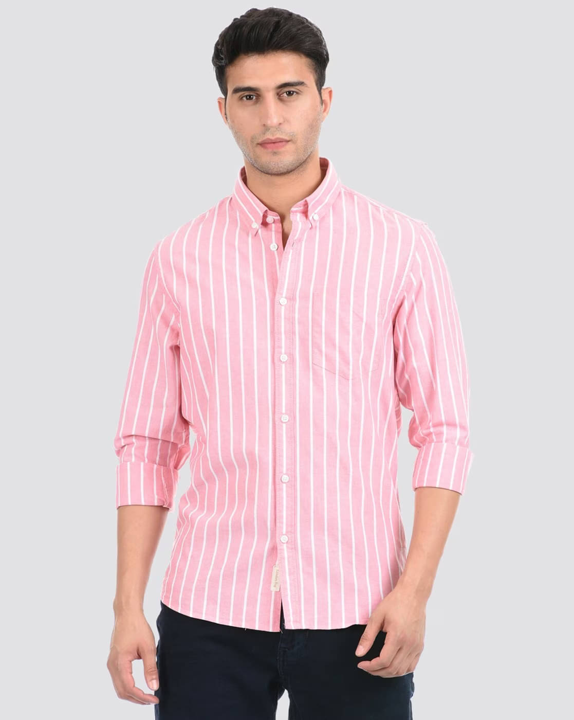 BOUGHT FIRST Cotton Blend Regular Fit Full Sleeves Men's Formal Shirt - Pink ( Pack of 1 ) BOUGHT FIRST Cotton Blend Regular Fit Full Sleeves Men's Formal Shirt - Pink ( Pack of 1 )