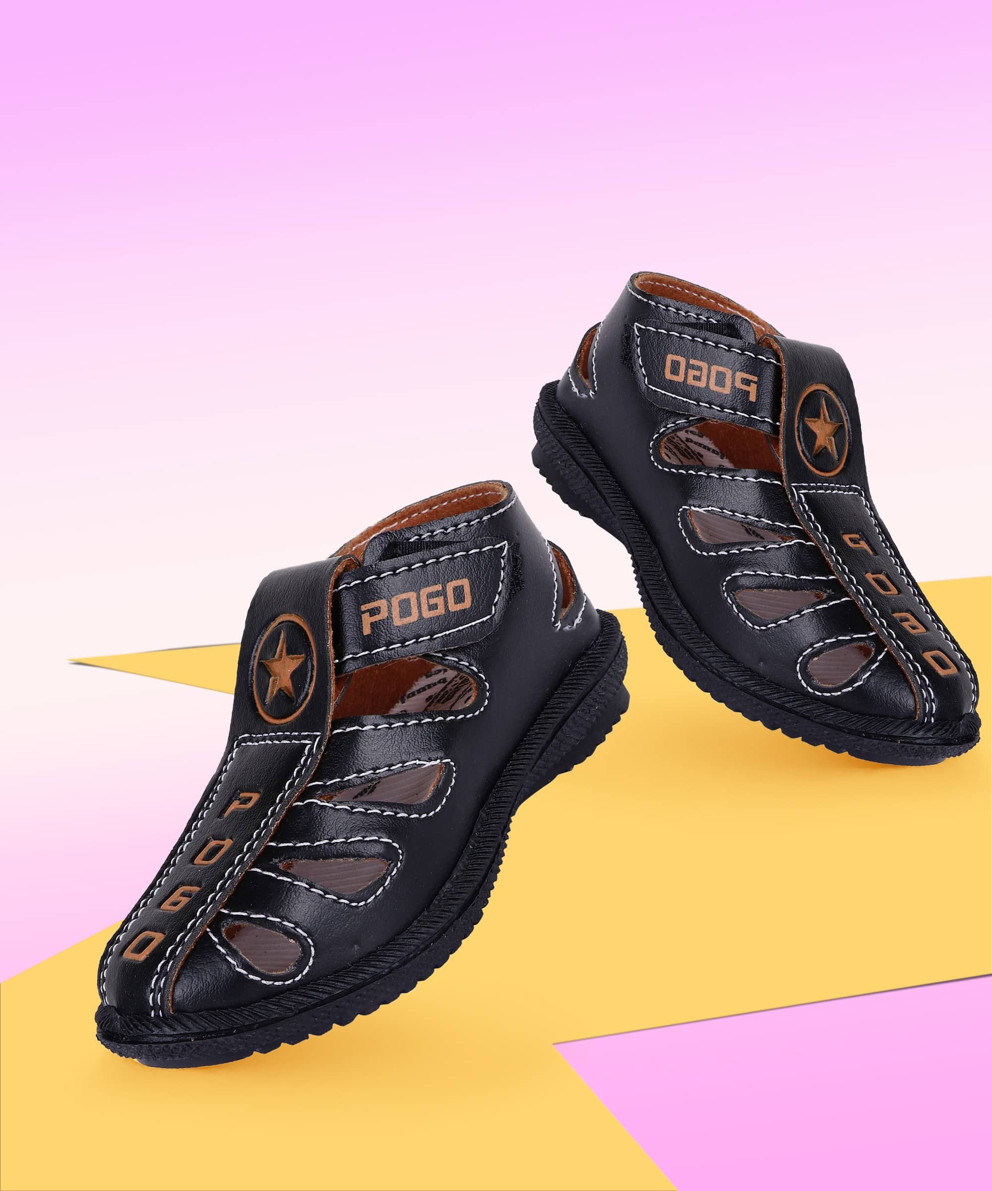 BUNNIES Velcro Sports Sandals For Boys & Girls Black