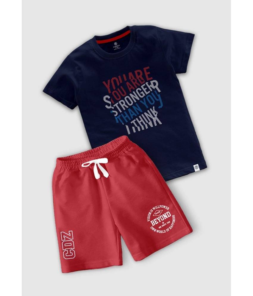 CODEZ Pack of 1 Boys Cotton Blend T-Shirt & Shorts Set ( Multicolor ) CODEZ Pack of 1 Boys Cotton Blend T-Shirt & Shorts Set ( Multicolor )