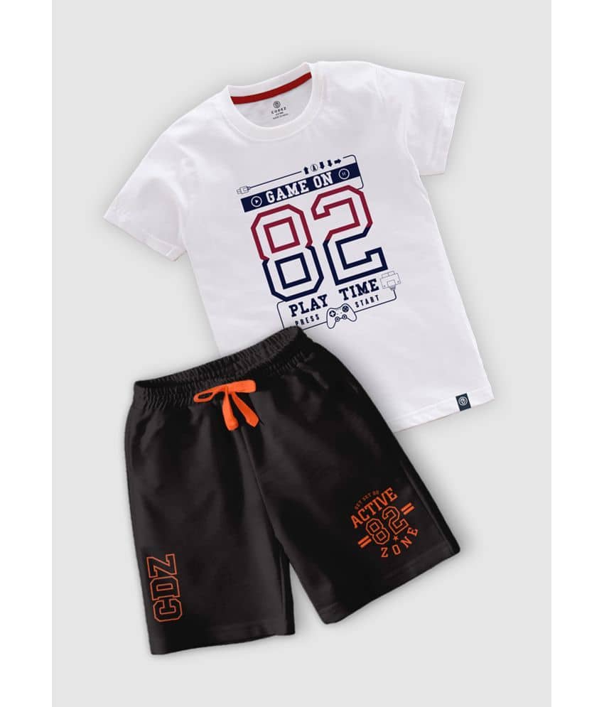 CODEZ Pack of 1 Boys Cotton Blend T-Shirt & Shorts Set ( Multicolor )