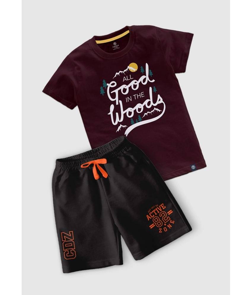 CODEZ Pack of 1 Boys Cotton Blend T-Shirt & Shorts Set ( Multicolor ) CODEZ Pack of 1 Boys Cotton Blend T-Shirt & Shorts Set ( Multicolor )
