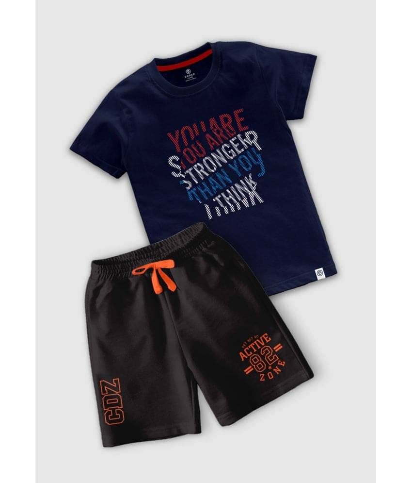 CODEZ Pack of 2 Boys Cotton Blend T-Shirt & Shorts Set ( Multicolor ) CODEZ Pack of 2 Boys Cotton Blend T-Shirt & Shorts Set ( Multicolor )