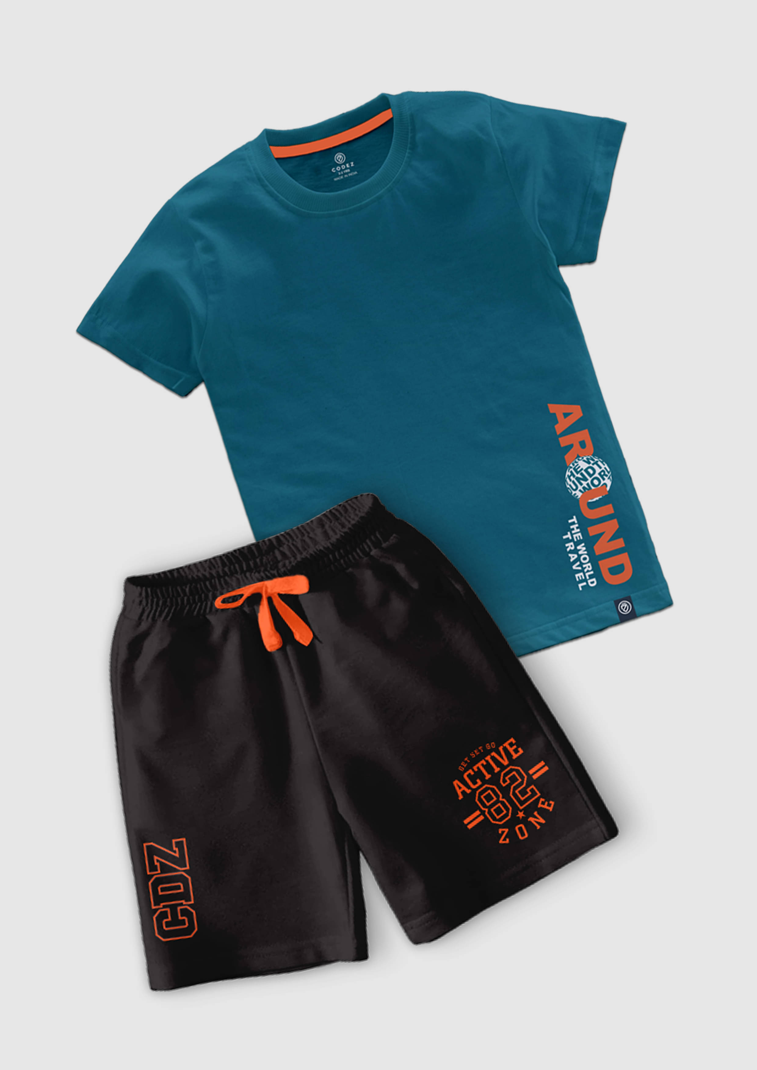 CODEZ Pack of 2 Boys Cotton Blend T-Shirt & Shorts Set ( Multicolor ) CODEZ Pack of 2 Boys Cotton Blend T-Shirt & Shorts Set ( Multicolor )