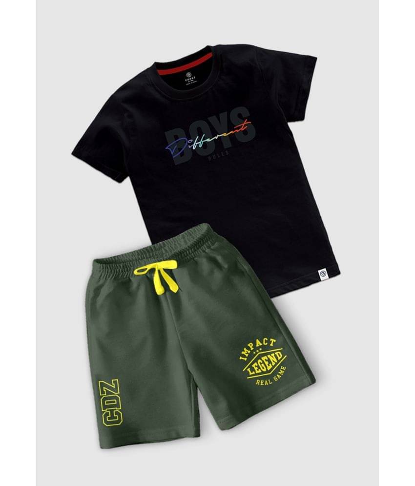 CODEZ Pack of 1 Boys Cotton Blend T-Shirt & Shorts Set ( Multicolor ) CODEZ Pack of 1 Boys Cotton Blend T-Shirt & Shorts Set ( Multicolor )