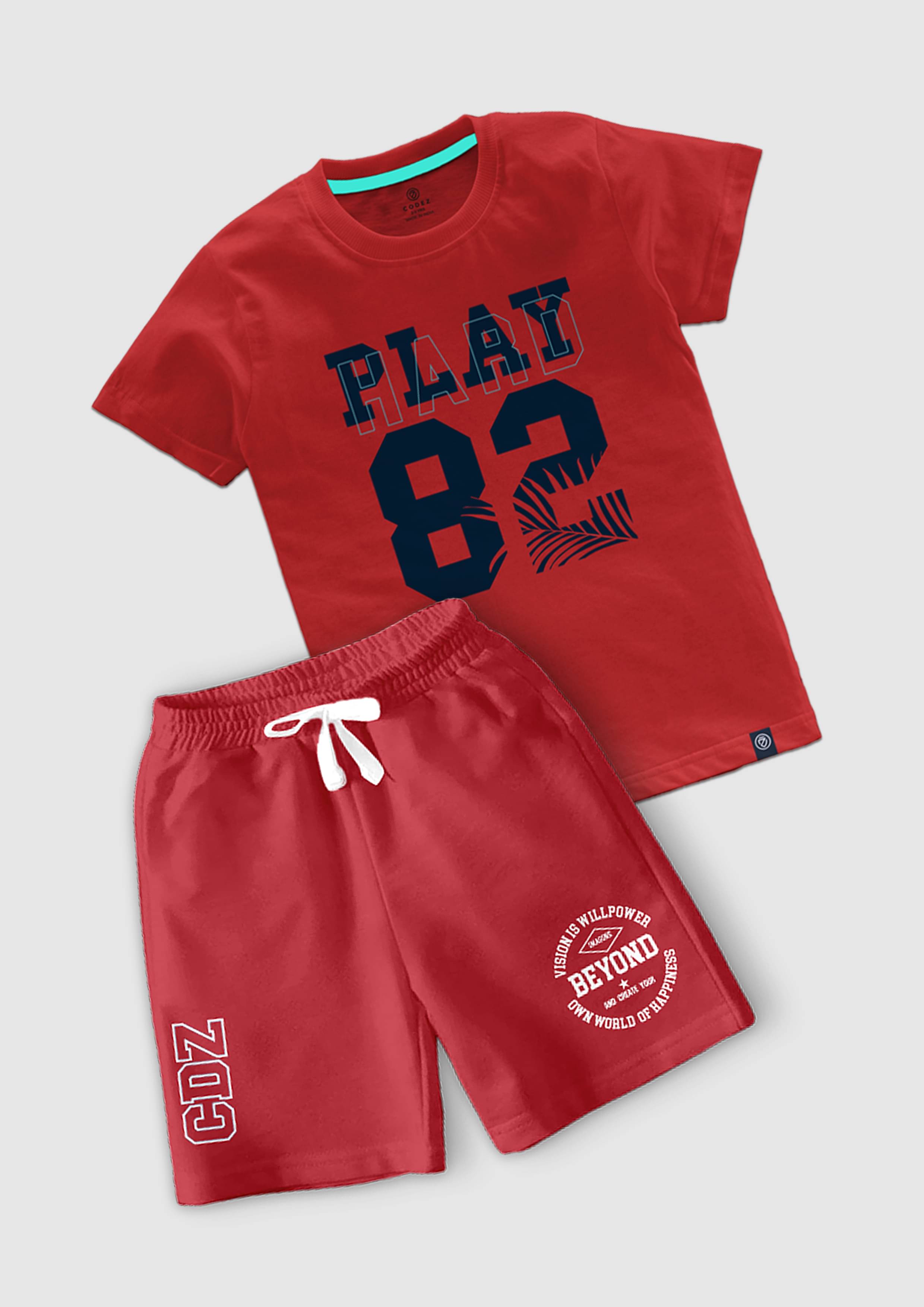 CODEZ Pack of 1 Boys Cotton Blend T-Shirt & Shorts ( Multicolor ) CODEZ Pack of 1 Boys Cotton Blend T-Shirt & Shorts ( Multicolor )