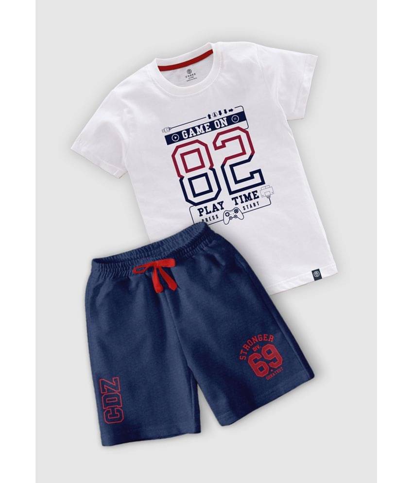     			CODEZ Pack of 2 Boys Cotton Blend T-Shirt & Shorts Set ( Multicolor )