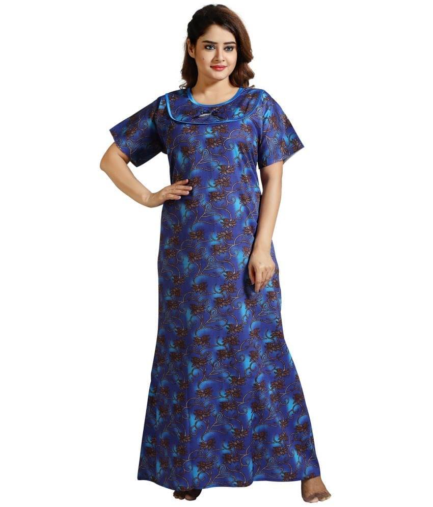 Cinco Multicolor Cotton Blend Women's Nightwear Night Dress ( Pack of 1 ) Cinco Multicolor Cotton Blend Women's Nightwear Night Dress ( Pack of 1 )