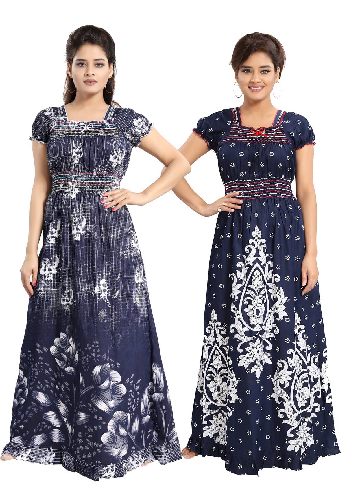     			Cinco Multicolor Cotton Blend Women's Nightwear Nighty & Night Gowns ( Pack of 2 )