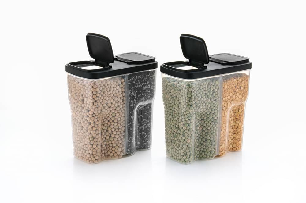 Dark Sun Kitchenware Pulse/Cereal/Grocery Plastic Black Dal Container ( Set of 2 ) Dark Sun Kitchenware Pulse/Cereal/Grocery Plastic Black Dal Container ( Set of 2 )