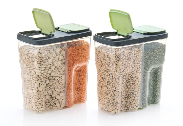 Dark Sun Kitchenware Pulse/Masala/Grocery Plastic Green Dal Container ( Set of 2 )     			Dark Sun Kitchenware Pulse/Masala/Grocery Plastic Green Dal Container ( Set of 2 )