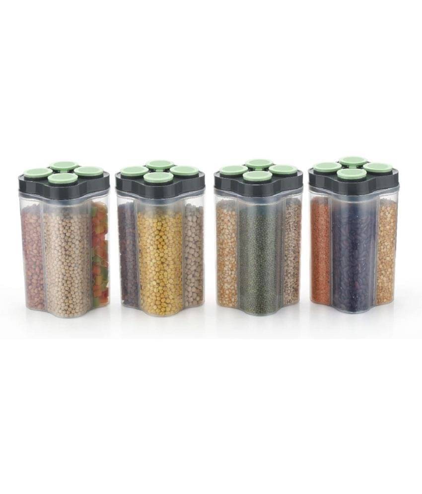Dark Sun Kitchenware Pulse/Pasta/Grocery Polyproplene Green Dal Container ( Set of 4 ) Dark Sun Kitchenware Pulse/Pasta/Grocery Polyproplene Green Dal Container ( Set of 4 )