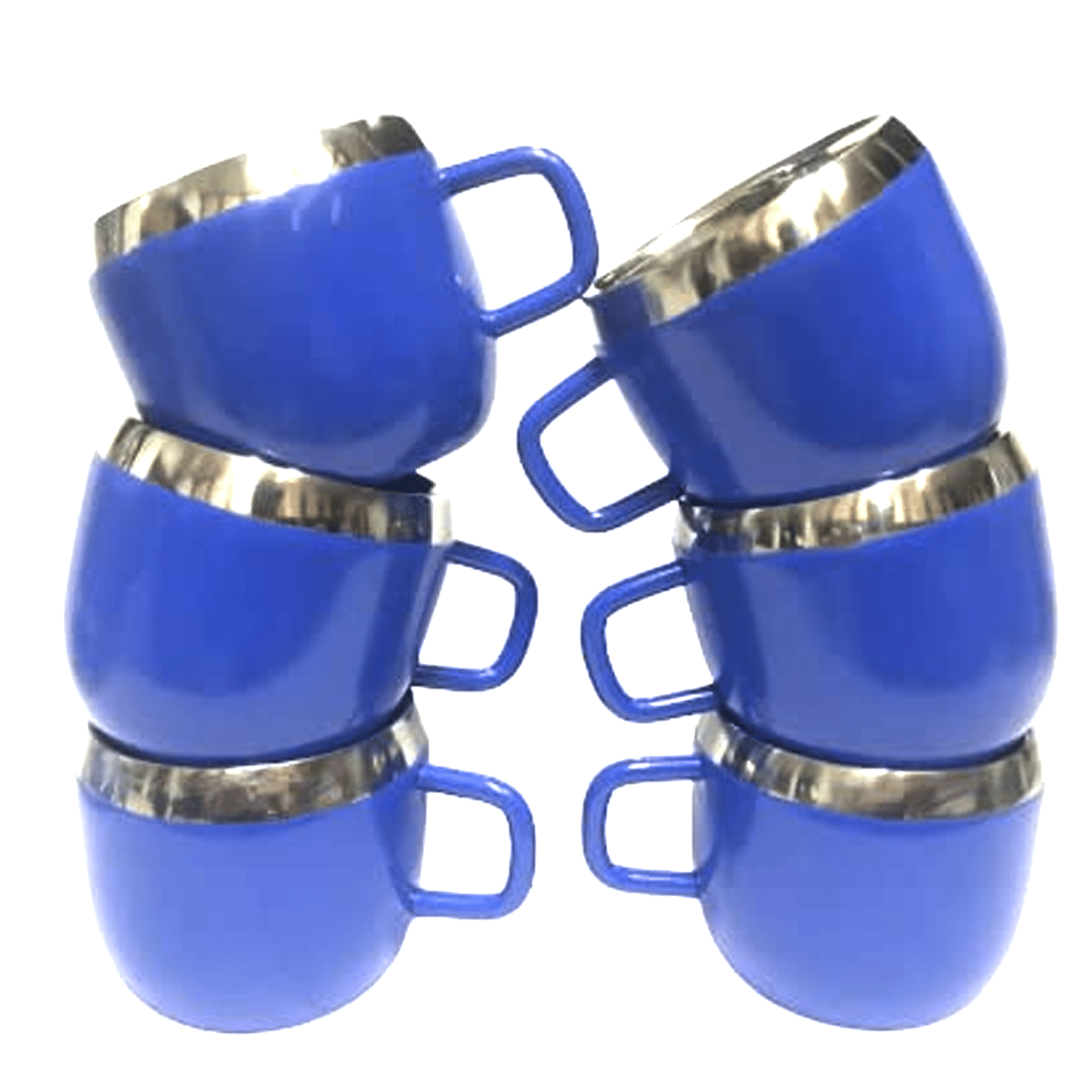     			Dynore 6 Blue Cup Solid Steel Tea Cup 90 ml ( Pack of 6 )