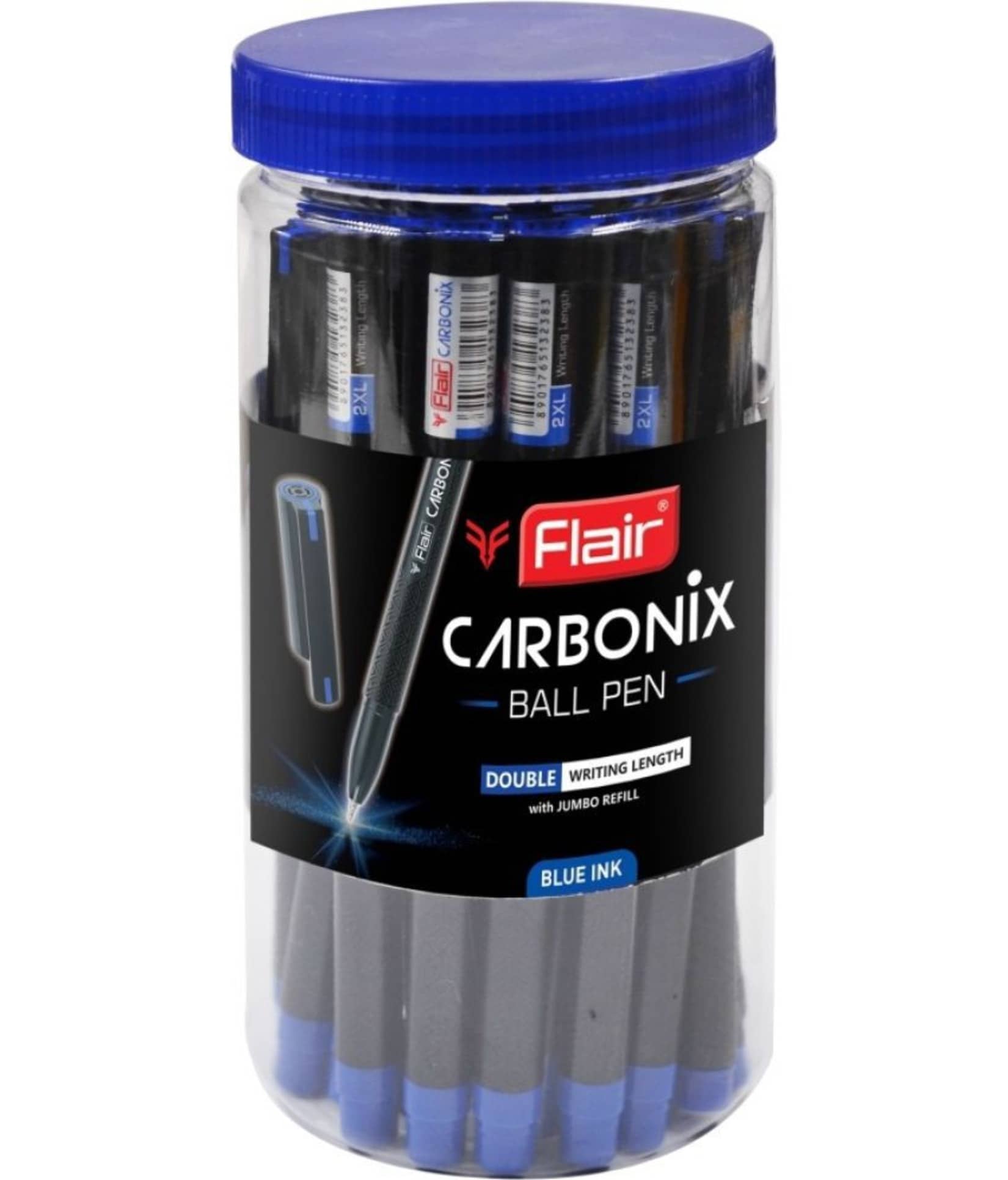 Flair Carbonix Blue Ball Pen Jar Set Of 25 Pens - Stationery | Buy online on ZillyBuy