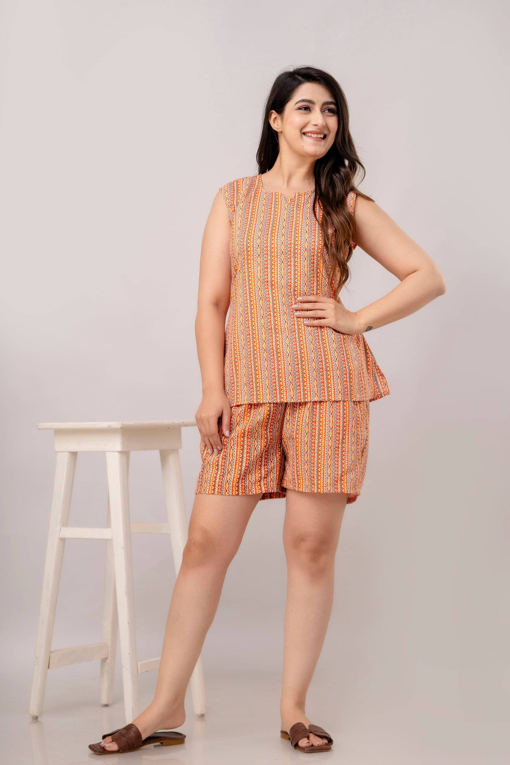     			Frionkandy Multicolor Cotton Women's Nightwear Nightsuit Sets ( Pack of 1 )