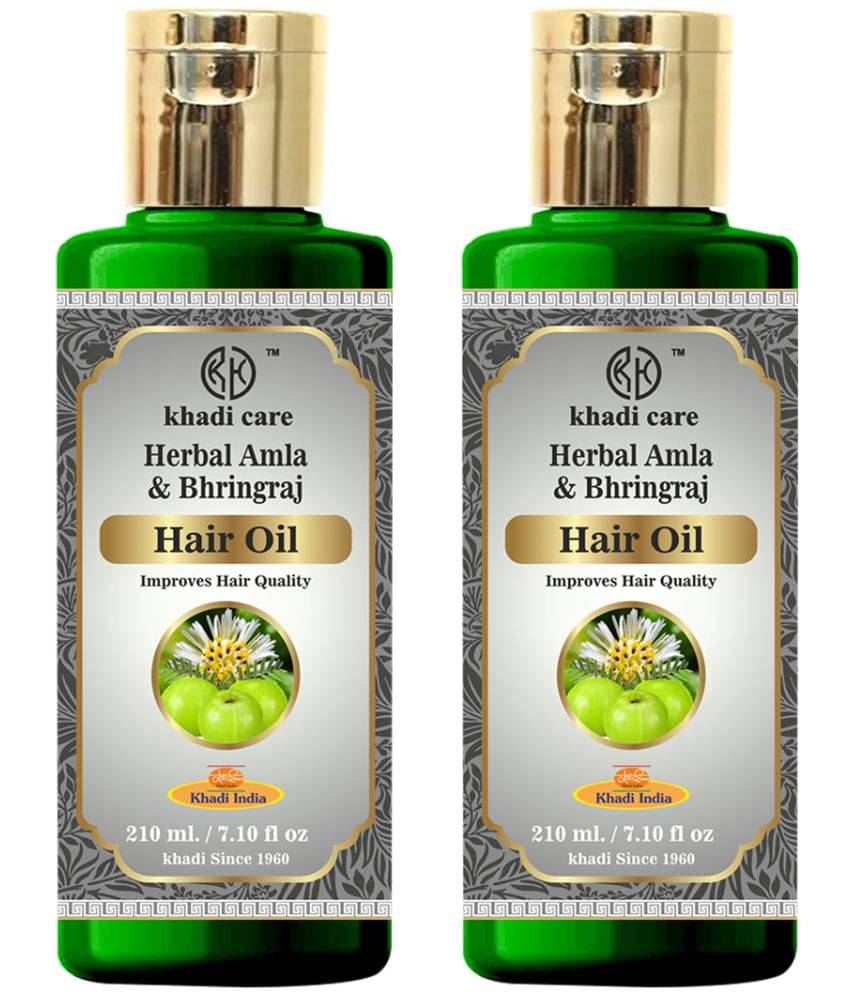     			Khadi Care Herbal Amla & Bhringraj Hair Oil (210ml Each) Pack of 2