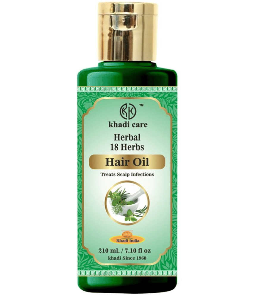 Khadi Care Herbal 18 Herbs Hair Oil (210ml Each) Pack of 2 Khadi Care Herbal 18 Herbs Hair Oil (210ml Each) Pack of 2