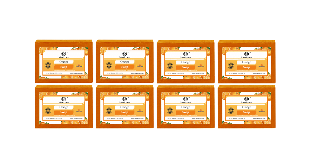     			Khadi Care Herbal Orange Soap (125g Each) Pack of 8