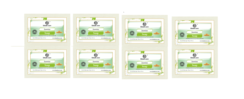     			Khadi Care Herbal Jasmine Soap (125g Each) Pack of 8