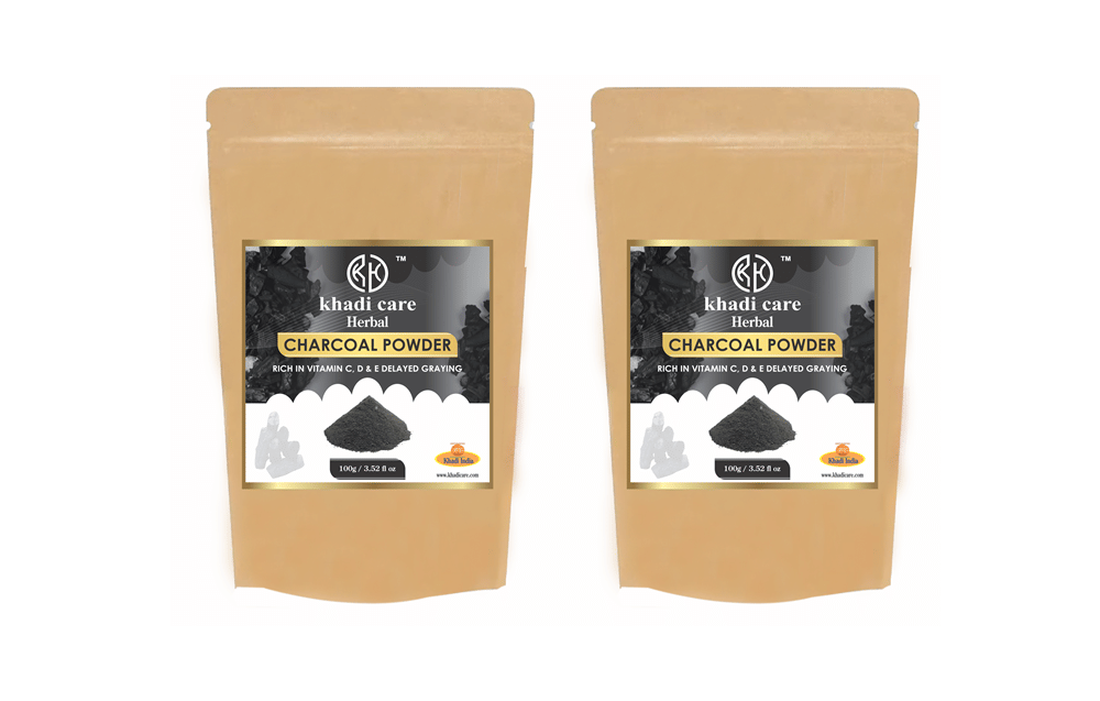     			Khadi Care Herbal Charcoal Powder (100g Each) Pack of 2